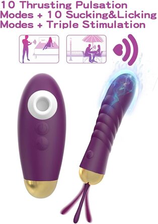 Вібратор Dildovibrator ChicLSQ зі пультом дистанційного керування – 10 режимів стимуляції та 10 режимів вібрації, вібратор G-точки для пар. Потужний та тихий AV-стабілізатор, ідеальний для самостійного та парного задоволення.