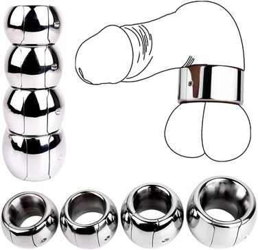 Кольцо для яєчок Jixaxe Super Heavy Duty – Ballstretcher – металеве кільце для яєчок, вага для яєчок, кільце для статевого члена для чоловіків, секс-іграшки (XL)