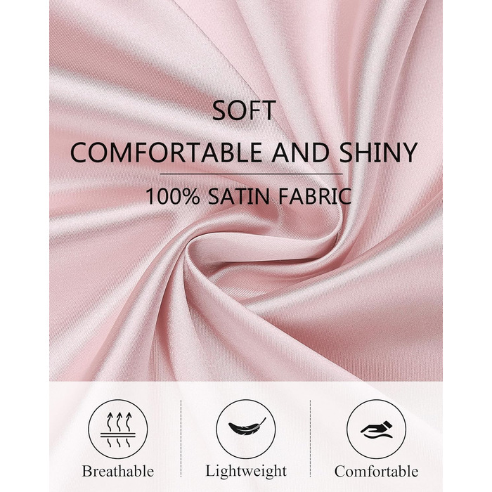 Жіночий атласний халат довгий, баняк, кімоно, легкий, весільний, м'який, для вечірки, нічна сорочка, V-подібний виріз, S-XXL, XL, світло-рожевий