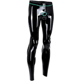 Чоловічі латекс-легінси, тонкі гумові легінси з кільцями, індивідуальний дизайн, чорний, 3XL