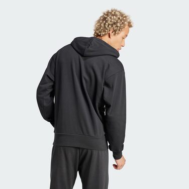 Чоловіча толстовка-худі adidas Essentials Big Logo з французького трикотажу, чорна/біла, розмір M