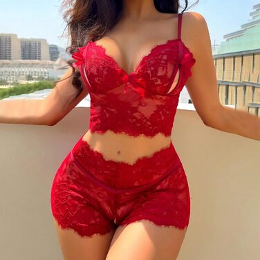 Сексуальний комплект нижньої білизни WILLBEST: боді, труси-хіпстер, мереживний комплект для жінок, чорний колір, з стріжками, розмір L