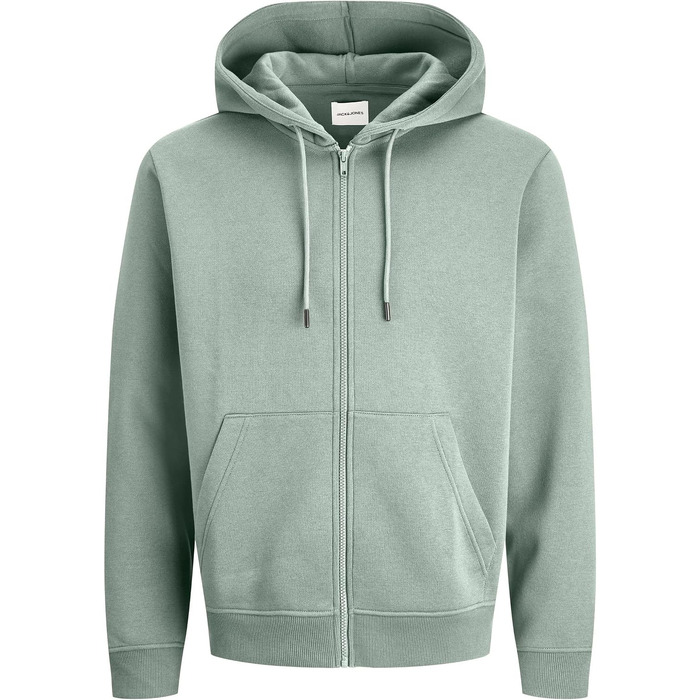 Чоловіча худі на блискавці JACK & JONES одноколірна чорна, розмір XL