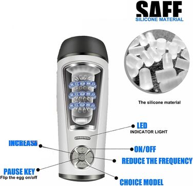 Автоматичний електричний мастурбатор для чоловіків з 10 режимами вібрації - секс-іграшка для чоловіків