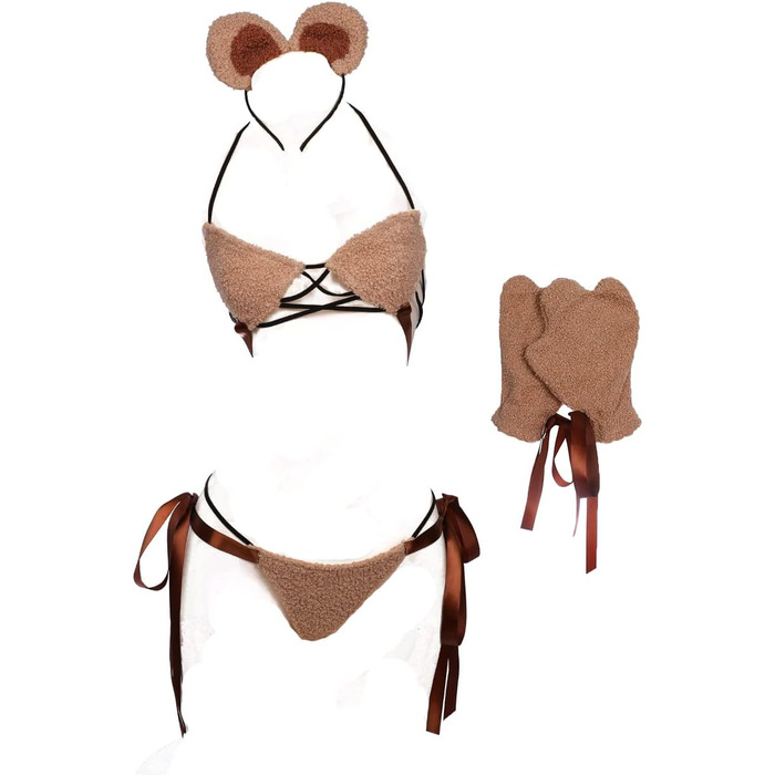 Костюм для косплею Kawaii Bear: сексуальний набір білизни з мікро-бікіні, японський стиль Лоліта