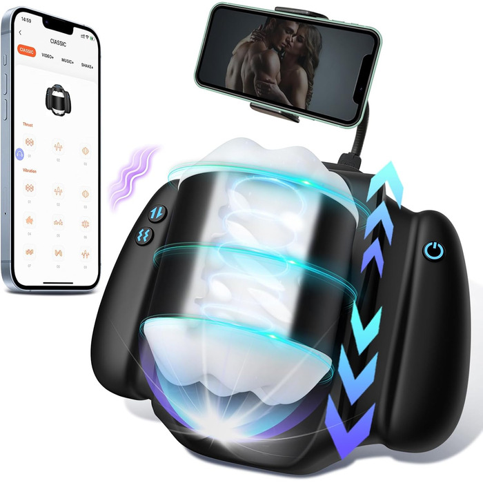 Електричний мастурбатор TDLPlus APP для чоловіків з 9 режимами вібрації та телескопічним режимом