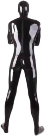 Штани з латексу Gaylop, повний комплект, чорний латексний халат, латексний комбінезон з гуми для чоловіків та жінок, індивідуальні очі з сотами, чорний L