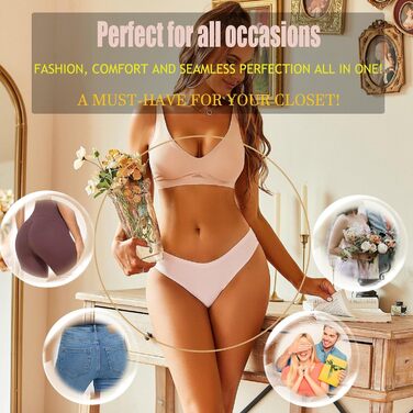 6 пар жіночої білизни Freche Unterwäsche ixcolor: мереживні труси-бікіні, безшовні, дихаючі, м'які, сексуальний хіпстер, розмір M, колір C