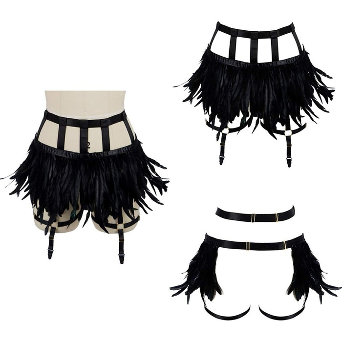 Жіночі мереживні накладки на стегна, ремінці для ніг, пояс-петлі, готичний стиль, для клубу, вечірки, танців, фестивалів (білий, чорний)