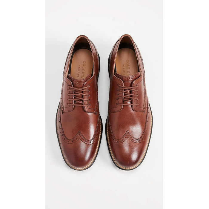 Чоловічі шкіряні туфлі Cole Haan Grand Wingtip Oxford коричневого кольору Woodbury Ivory, розмір 43.5 EU