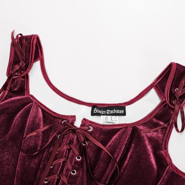 Кросет SCARLET DARKNESS у стилі Ренесанс з мереживом та шнурівкою, вечірній бюстєль з оксамиту, червоне, 44