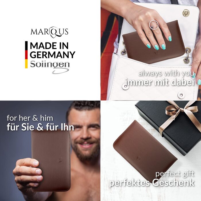 Професійний набір для манікюру та педикюру Solingen Mega, 12 предметів, у шкіряному чохлі (коричневий) для чоловіків та жінок