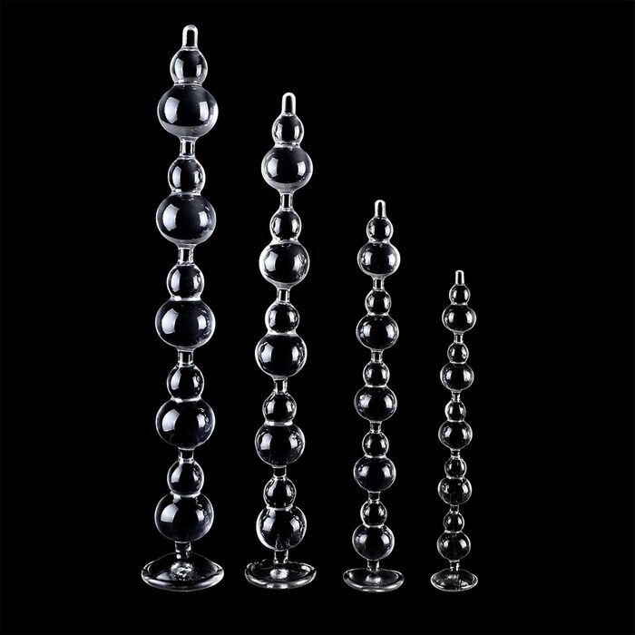 Анальний масажер з намистин для стимуляції простати, анальний дільдатор, Butt Plug, SM іграшки для дорослих (прозорий)