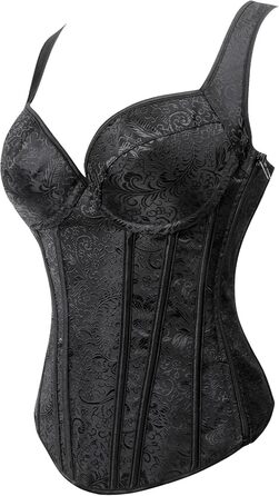 Жіночий готичний корсет-топ Kimring з жакардової тканини, чорний