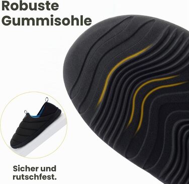 Чоловічі домашні капці-лофери RockDove Pufflite двоколірні, стібані, з підошвою для дому та вулиці, розмір 43 EU, чорно-сині