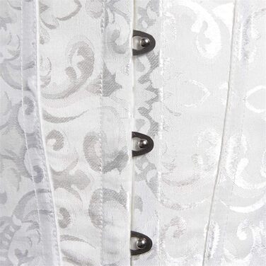 Корсетний топ CSKJ для жінок: готичний, вінтажний корсет, годинниковий корсет, повний бюст, зручний корсет, нижня білизна, корсет для вечірки, карнавалу, костюмів (Vampir, Steampunk, Piratenkostüm), 5XL, білий