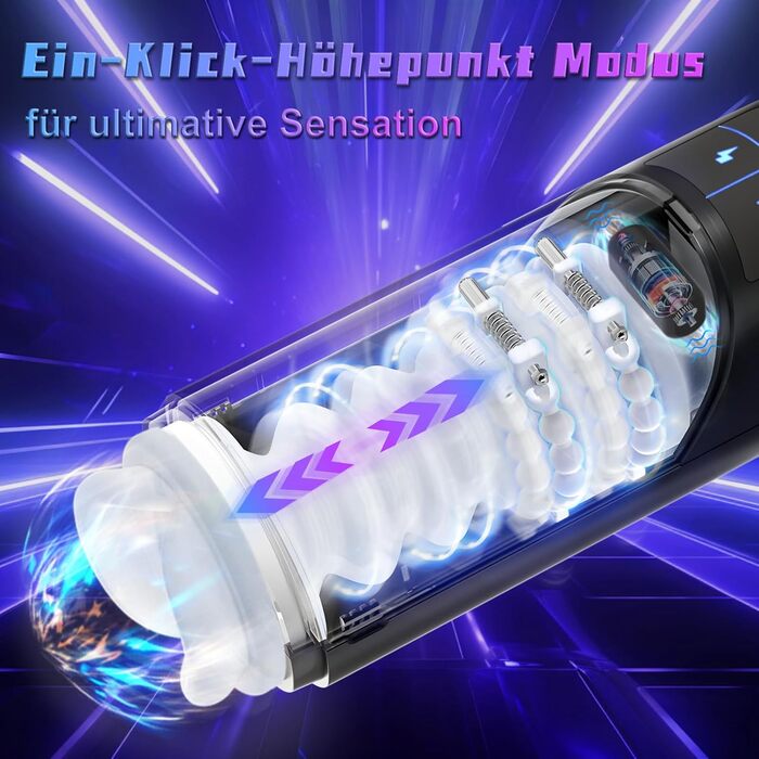 Електричний мастурбатор Leishen для чоловіків з масажними кульками - 10 режимів зсуву та 7 вібрацій