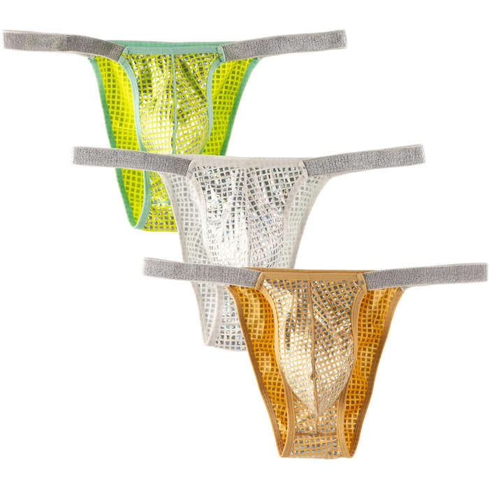 Танга чоловічі Detwen, мереживні, 3 шт. - сексуальна білизна для чоловіків