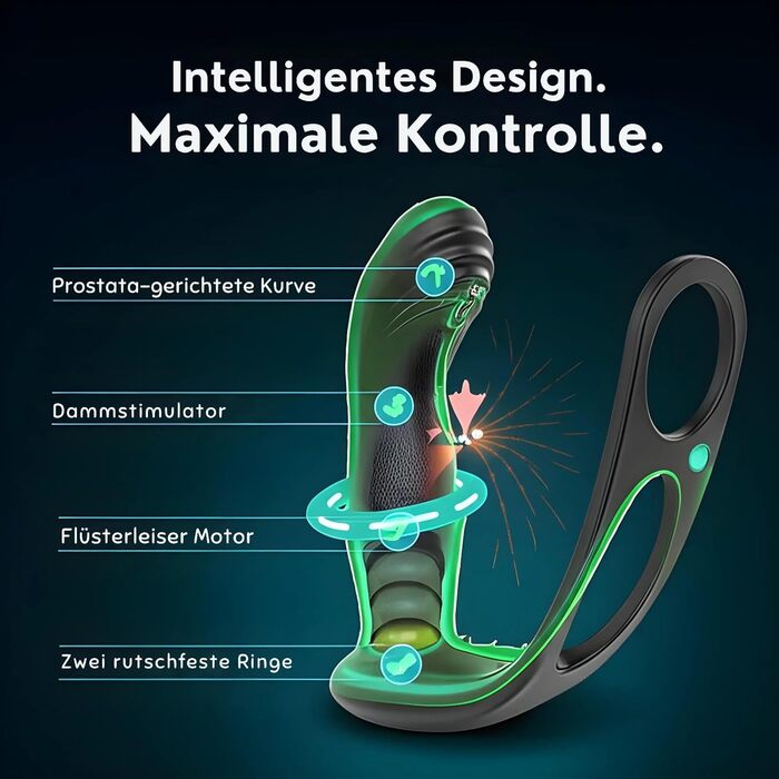 Анальні вібратори для чоловіків: стимуляція простати, кільце для пеніса, 9 вібрацій, керування через додаток. Інтимні іграшки для чоловіків
