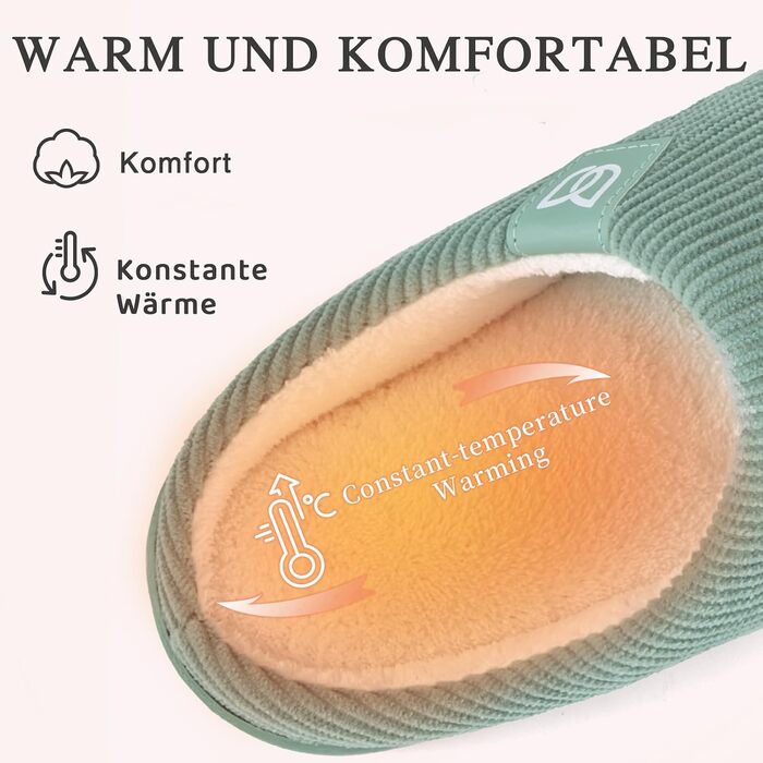 Жіночі домашні капці з ефектом пам'яті (Memory Foam), плюшеві велюрові тапочки протиковзкі, зелені, розмір 38/39 EU