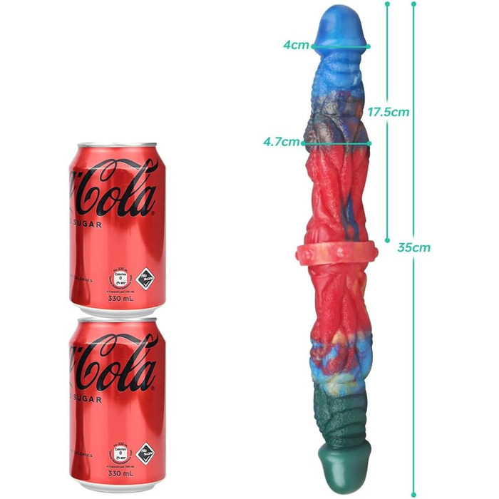 SXOVO Doppeldildo з сильною мускулатурою - великий, м'який, подвійний дилда для масажу G-точки та стимуляції простати. Іграшка для дорослих для жінок, чоловіків та пар.