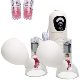 Вібратор сосків з вакуумною помпою, 7 режимів, ротаційна масажна щітка для жінок, пульту дистанційного керування, для пар, масаж клітора