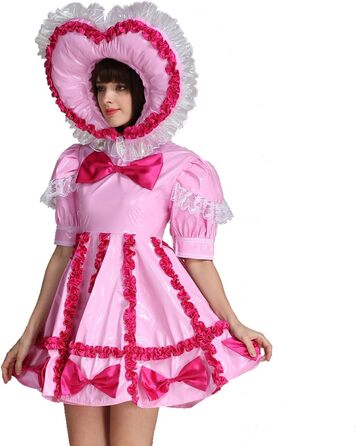 Костюм для дорослих (Sissi) з ПВХ, рожевий, з замком, уніформа для прислуги GOceBaby