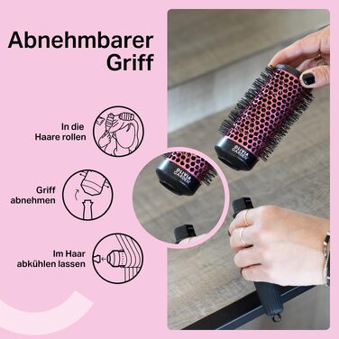 Набір щіток для завивки та об'єму волосся Olivia Garden Multibrush Curlers Kit (4 насадки, знімна ручка), розмір 45 (XS)