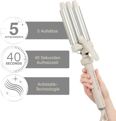 Мультистайлер для волосся 5в1 Remington CI41MS5 Trendology: гофре, кругла щітка 38мм, 3 насадки для локонів 13-33мм, LED-дисплей, 130-210°C