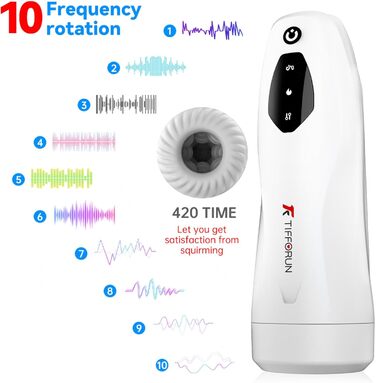 Електричний масажер для чоловіків з 10 вібраціями та 5 режимами всмоктування. Іграшка для дорослих