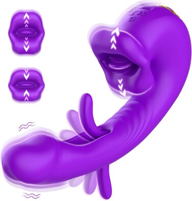 Вібратор для жінок Dildo з 10 режимами вібрації та 10 смаками язика, стимулятор клітора, для пар