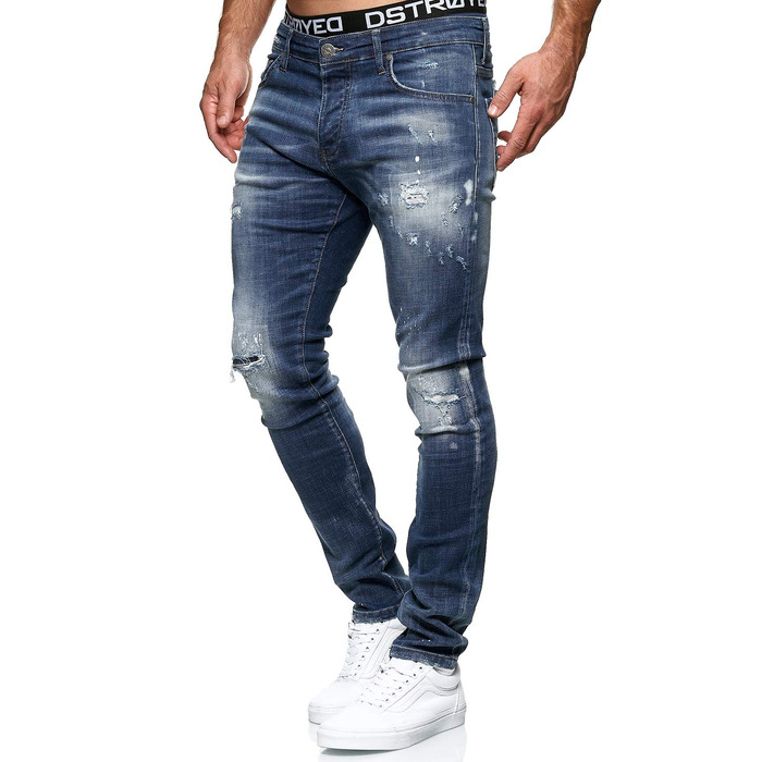 Чоловічі джинси MERISH Slim Fit з еластичним денімом, модель 1507, сині (33W / 32L)