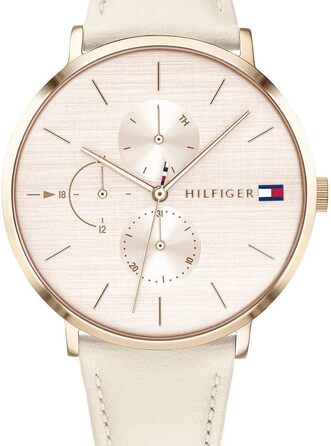 Жіночий багатофункціональний кварцовий годинник Tommy Hilfiger (Roségold) — водонепроникність 3ATM, з додатковими циферблатами та ремінцем зі сталі або шкіри