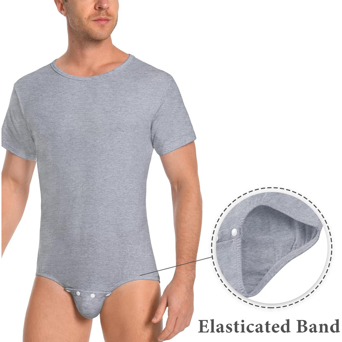 Комбінезон чоловічий Littleforbig з бавовни, вільний крій (сірий темно-сірий, L)