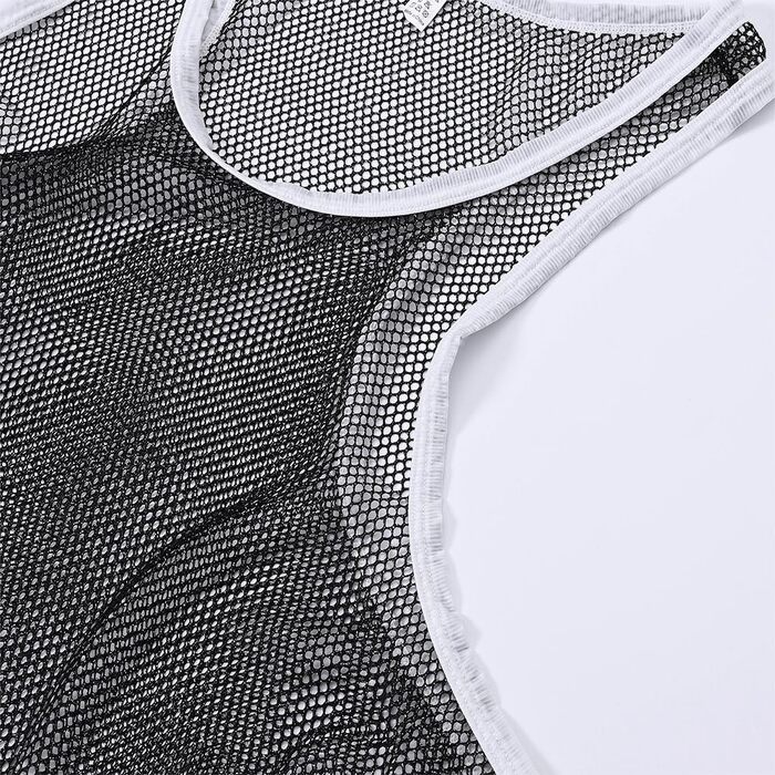 Чоловіча футболка BIATWOWR з прозорими рукавами, тонка майка, чорна (XL)