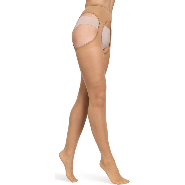 Шосточки BANANAU 20 Den з відкритим промером, мереживо, S, Daino