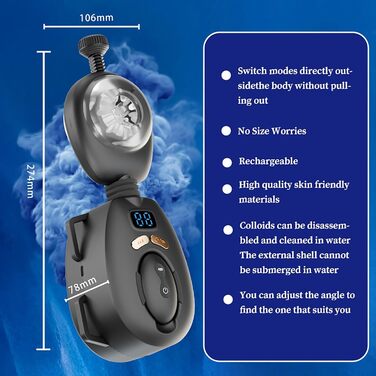 Електричний мастурбатор для чоловіків LZMYZ з 9 режимами вібрації та фіксуючим ремінцем