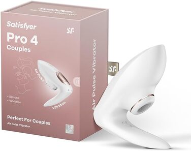 Satisfyer Pro 4 Couples: вібратор та стимуляція тими хвилями для пар | Інтимна іграшка для жінок та чоловіків | Тихий та потужний вібратор