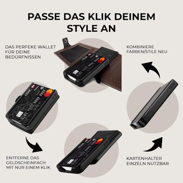 Шкіряний мінімалістичний гаманець KLIK Slim з монетницею та RFID захистом для чоловіків, темно-коричневий, на 10-12 карток
