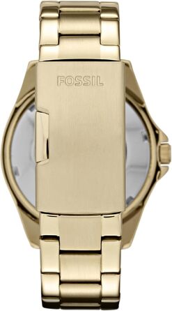 Жіночий годинник-хронограф Fossil Riley 38 мм, кварцовий механізм, золотистий колір з блискітками, сталевий або шкіряний ремінець