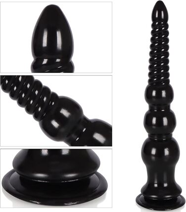 Анальний масажер Qiyasex Langer Analdildos з присоском, XXL великий, для простати, тренажер ануса, синій