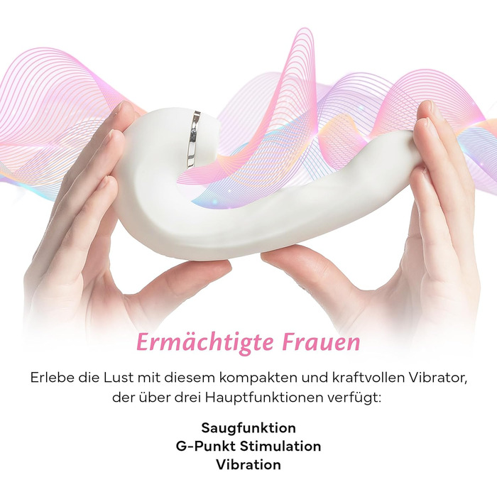 Вібратор для жінок Fae Vibration 3в1 - стимулятор G-точки та клітора з функцією масажу, вакуумної стимуляції та вібрації. Перезаряджуваний силіконовий секс-іграшка, Thrive, Whisper White