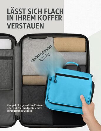 Дорожній органайзер для косметики Venture 4TH Premium — підвісна косметичка для жінок та чоловіків з розширюваними відділеннями та знімним прозорим чохлом TSA