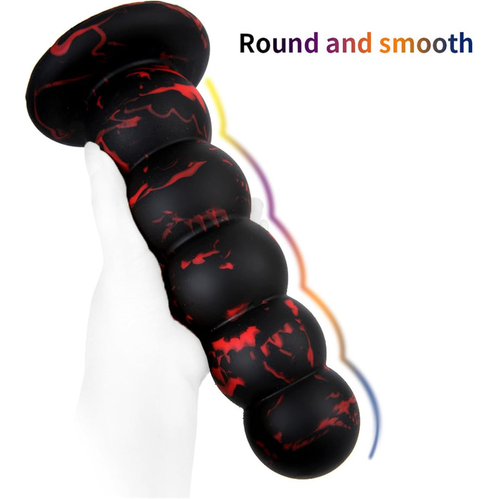 Анальний плаг з силікону ZTHBYSB 5 перлин, S/M/L, великий анальний м'яч, секс-іграшка для жінок та чоловіків, тренажер анусу, масажер простати, дилататор, чорний, L