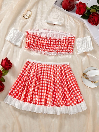 Еротичний костюм покоївниці Maid Dress, червоний, р. S