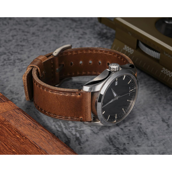 Шкіряний вінтажний ремінець для годинника Horween зі швидким This-затискачем, натуральна шкіра, 24 мм