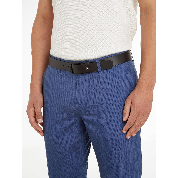 Чоловічий шкіряний ремінь Tommy Hilfiger Denton Matte 3.5, чорний, розмір 95