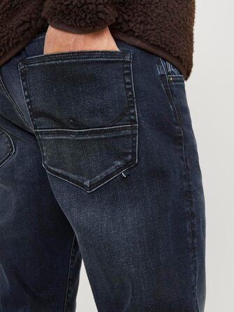 Чоловічі джинси JACK & JONES Ubbo Glenn Slim Fit, темно-сині, стрейч-денім (33W / 32L)
