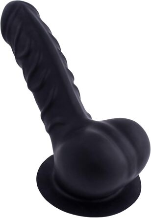 Латексний пеніс-чохол TOYLIE, 14 см, чорний, з платформою для кріплення до латексу - реалістичний дизайн, з мішком та головкою, MADE IN GERMANY