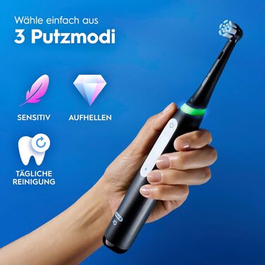 Електрична зубна щітка Oral-B iO Series 3 Matt Black (Чорна), 3 режими чищення, насадка та дорожній футляр у комплекті